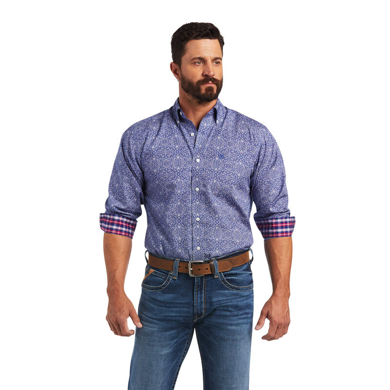 Ariat Hemden Herren - Wrinkle Free Slater Fitted Blau ( ETCGW-1975 )